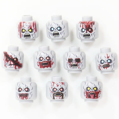 World War Zombie Head Pack – custom LEGO-compatible minifigure item by BrickTactical