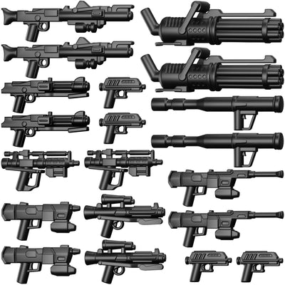 BrickTactical Blaster Pack of 20 custom sci-fi blasters for LEGO minifigures