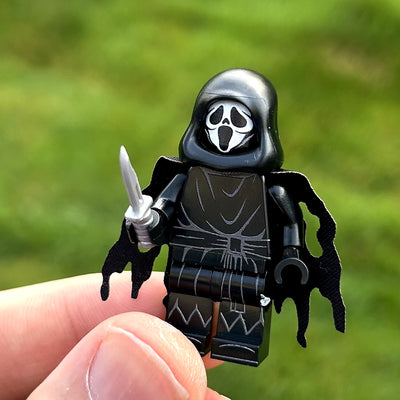 SCREAMFACE custom LEGO minifigure by BrickTactical in black with knife