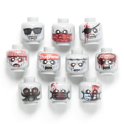 Zombie Head Pack 3 – custom LEGO-compatible minifigure item by BrickTactical