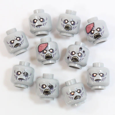 Zombie Head Pack – custom LEGO-compatible minifigure item by BrickTactical