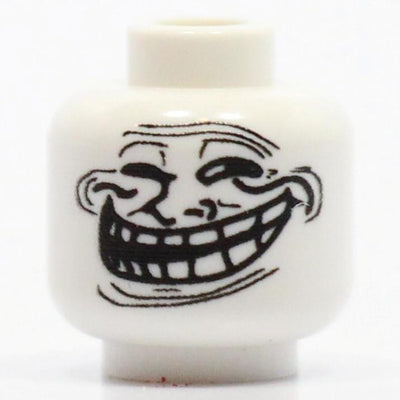 Troll Face Head – custom LEGO-compatible minifigure item by BrickTactical