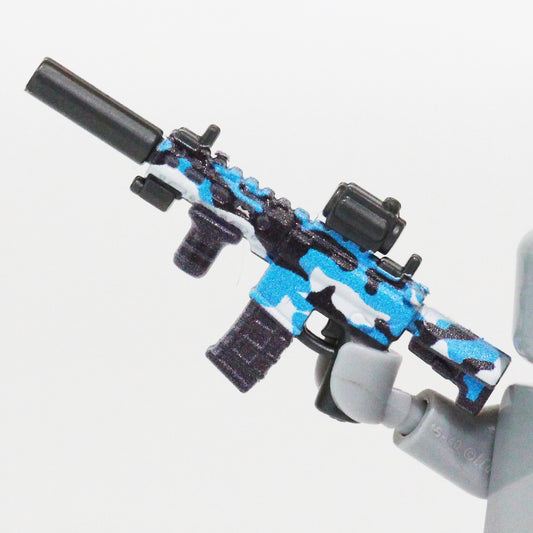 BrickTactical Custom LEGO Gun Blue Camo Printed SBR