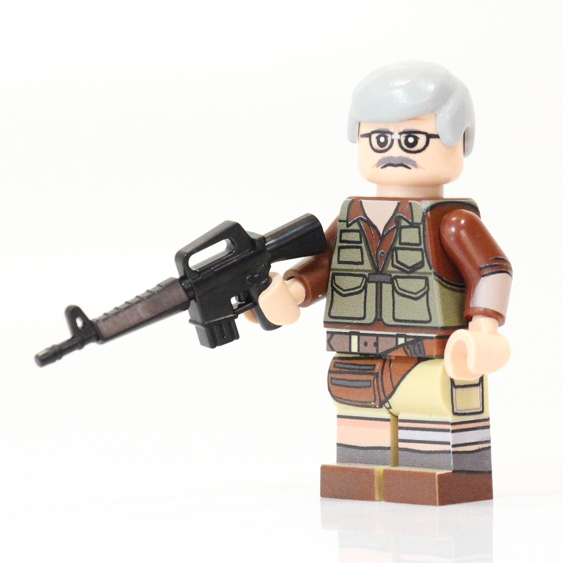 BrickTactical Custom Printed LEGO Minfigs Grandpa Zombie Killer