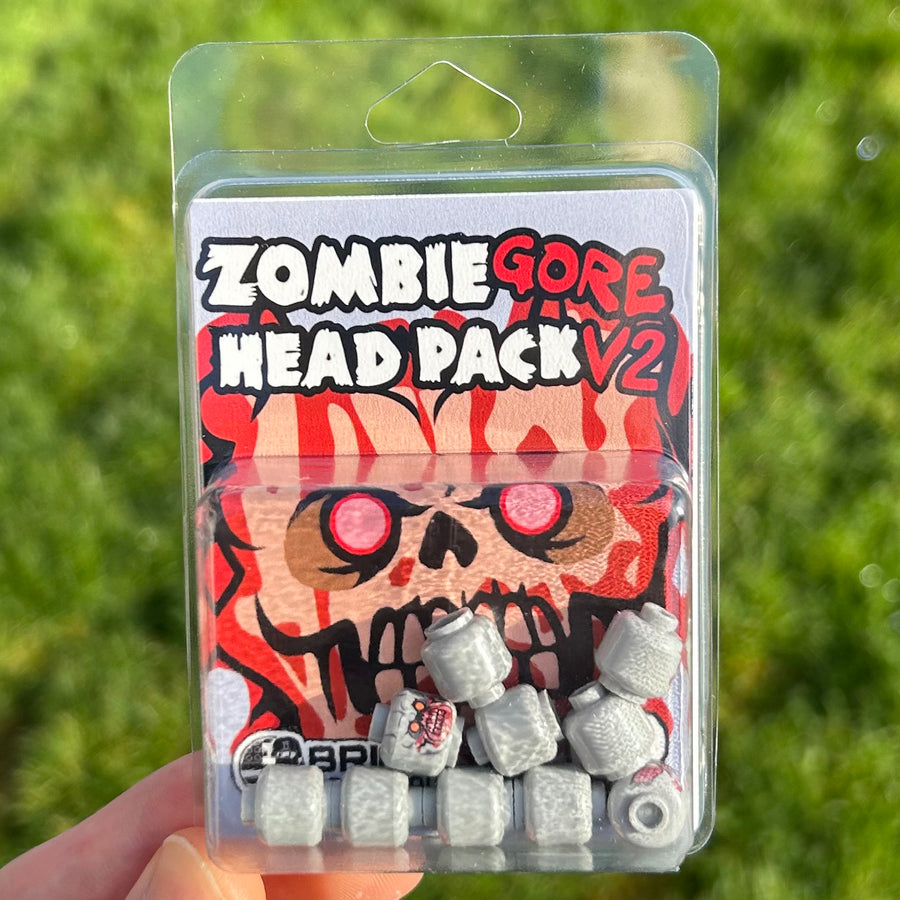 Zombie Gore Head Pack V2 – custom LEGO-compatible minifigure item by BrickTactical, alternate view