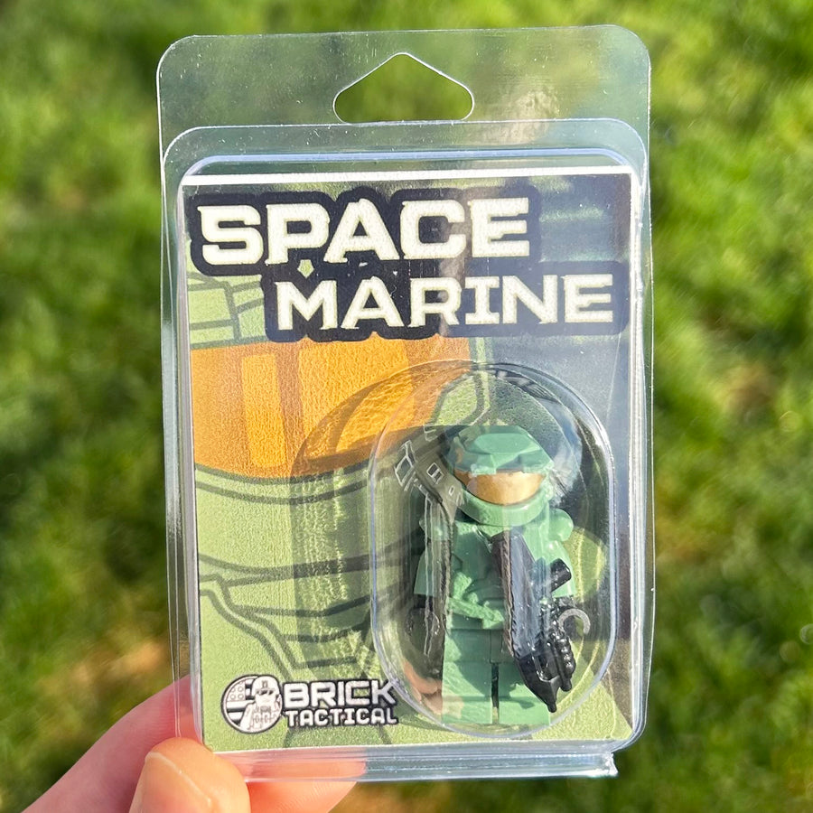 Classic Space Marine – custom LEGO-compatible minifigure item by BrickTactical, alternate view