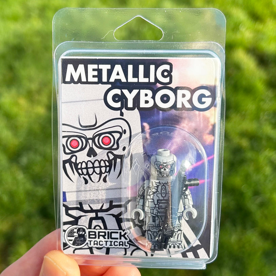 Metallic Cyborg – custom LEGO-compatible minifigure item by BrickTactical, alternate view