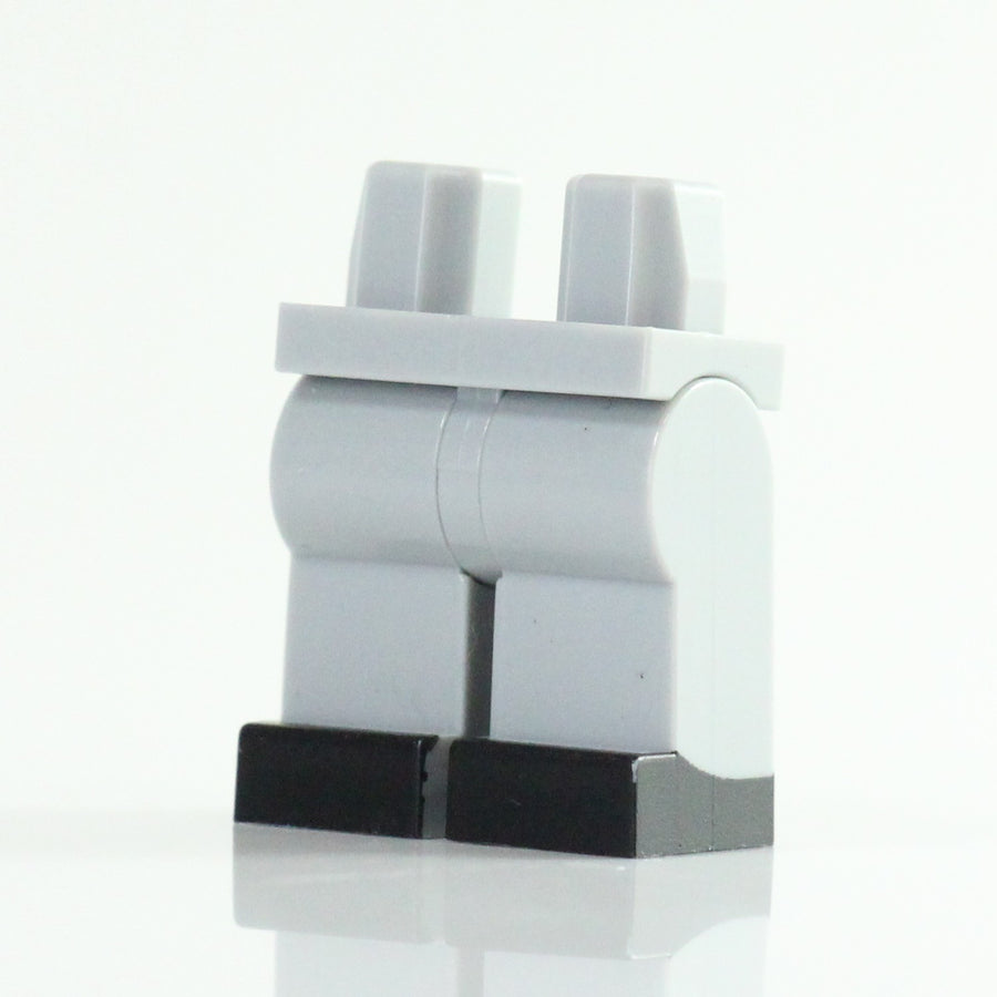 BrickTactical Custom Printed LEGO Black Boot Legs Light Bluish Grey