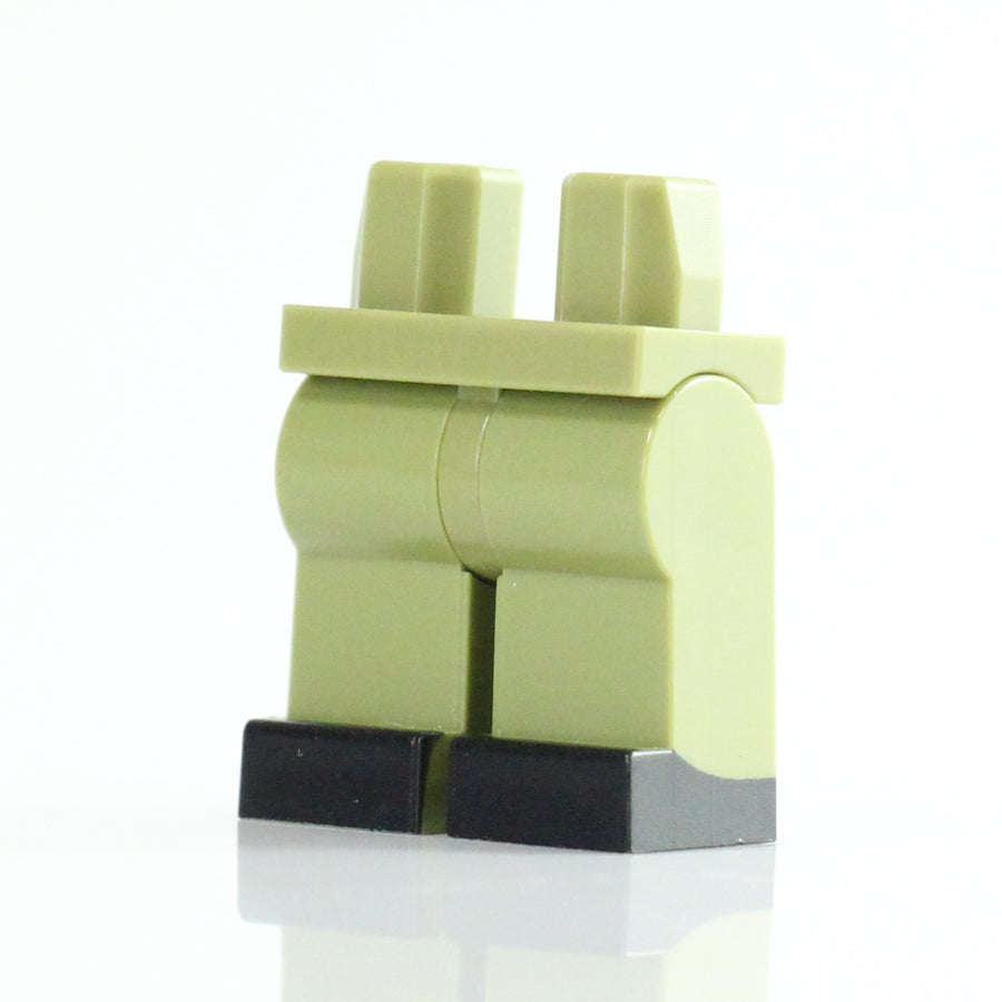 BrickTactical Custom Printed LEGO Black Boot Legs Olive Green