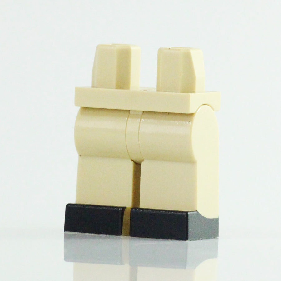 BrickTactical Custom Printed LEGO Black Boot Legs Tan