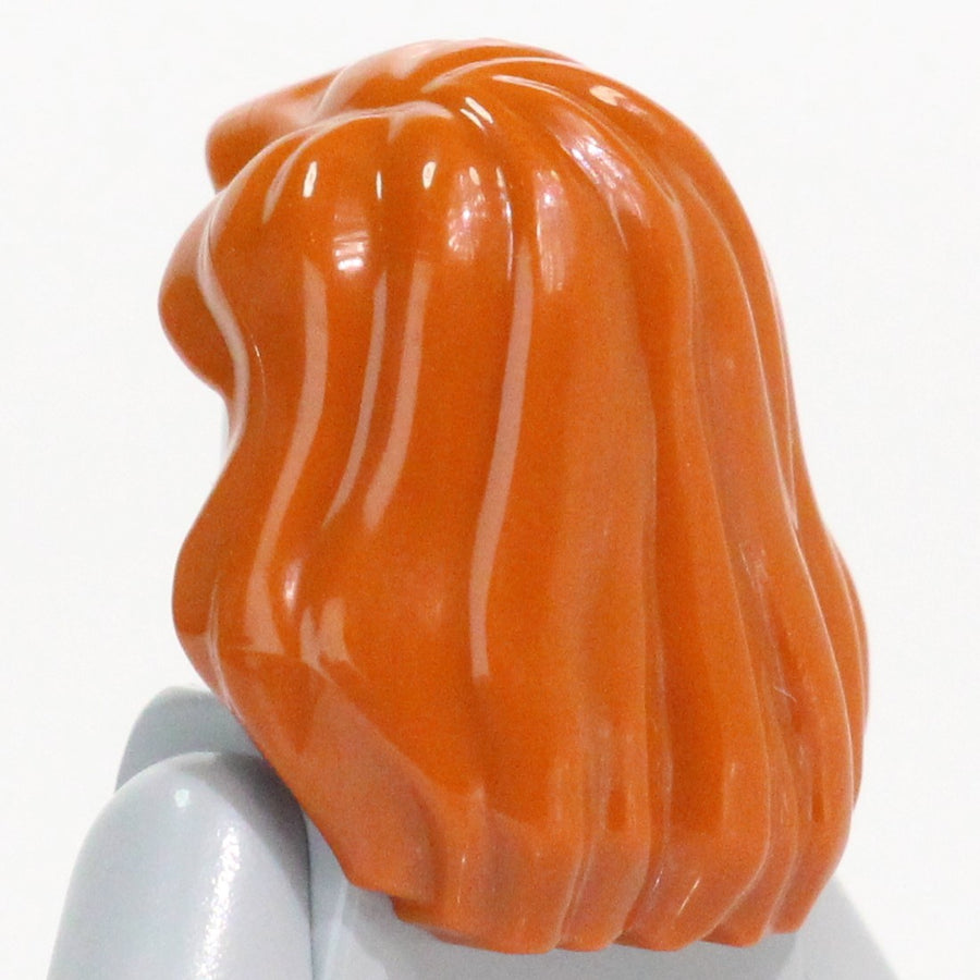 Female Hair (Dark Orange) – custom LEGO-compatible minifigure item by BrickTactical, alternate view