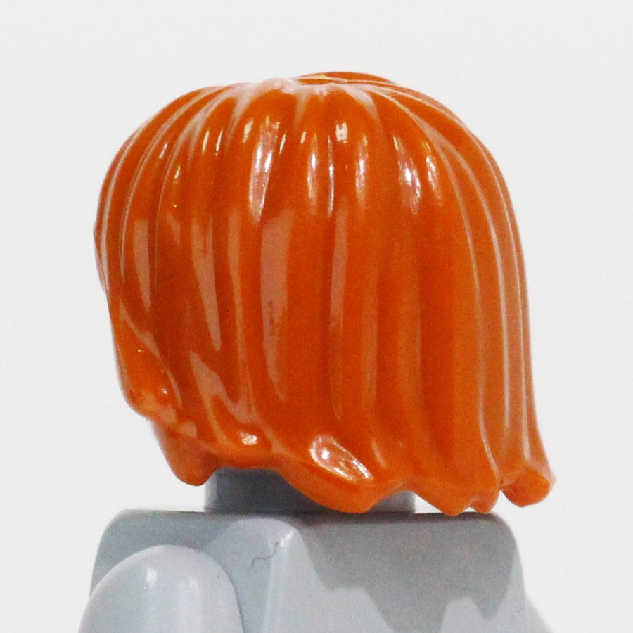 Long Hair (Dark Orange) – custom LEGO-compatible minifigure item by BrickTactical, alternate view