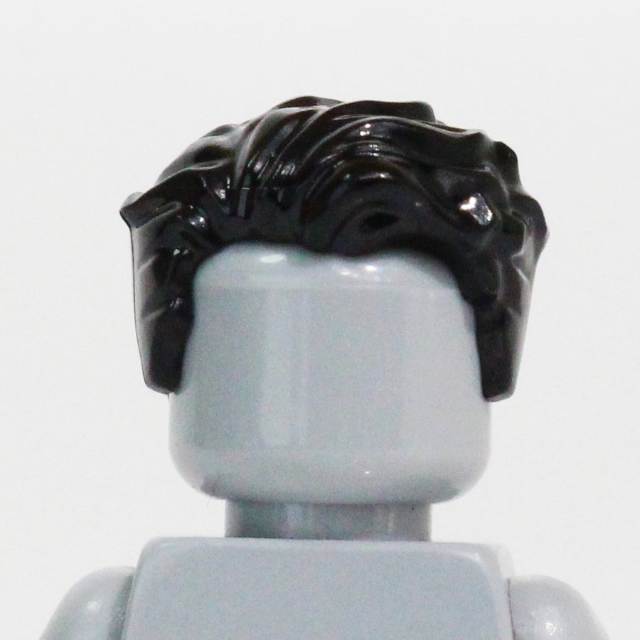 Wavy Hair (Black) – custom LEGO-compatible minifigure item by BrickTactical