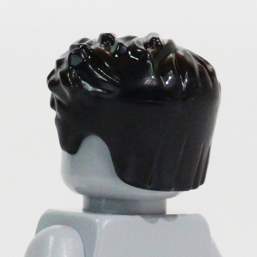Wavy Hair (Black) – custom LEGO-compatible minifigure item by BrickTactical, alternate view