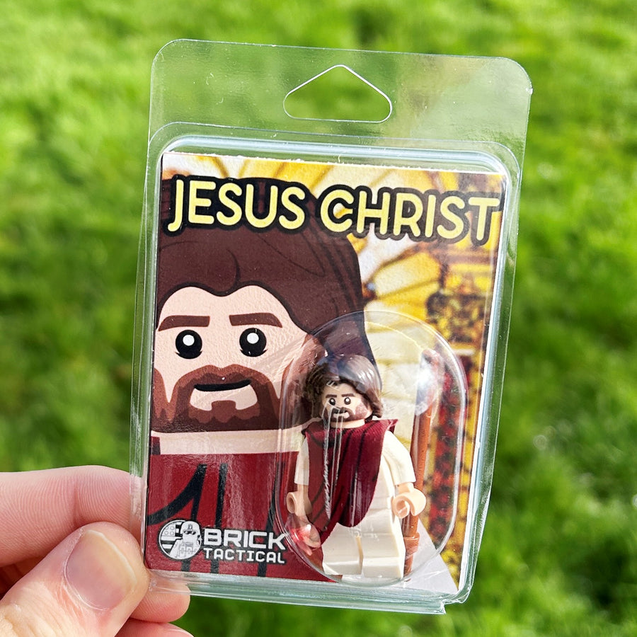 Jesus (Dark Red) – custom LEGO-compatible minifigure item by BrickTactical, alternate view