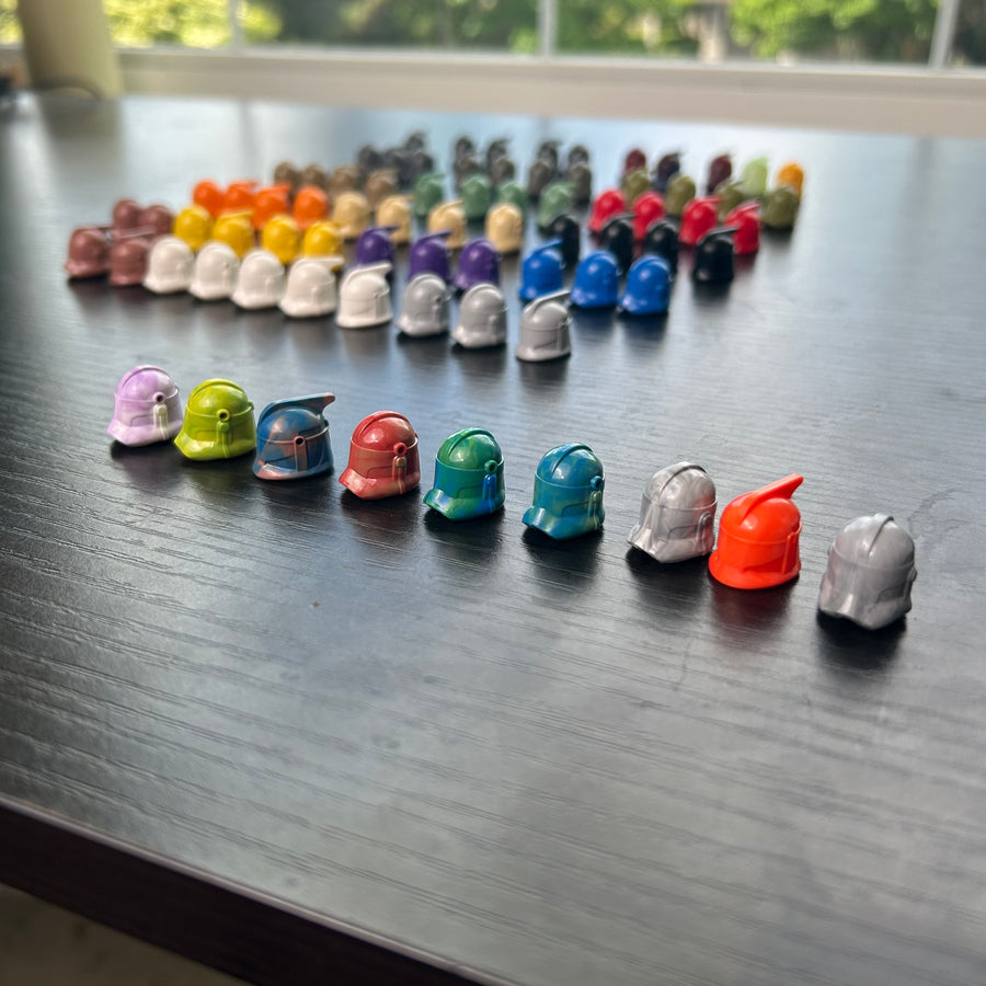 Random Color Helmet Pack (x10 Pack) – custom LEGO-compatible minifigure item by BrickTactical, alternate view