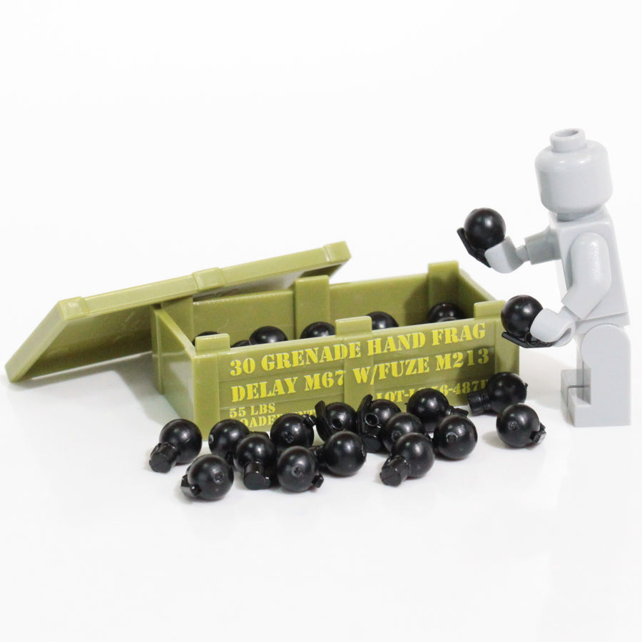 M67 Frag Grenade Crate – custom LEGO-compatible minifigure item by BrickTactical, alternate view