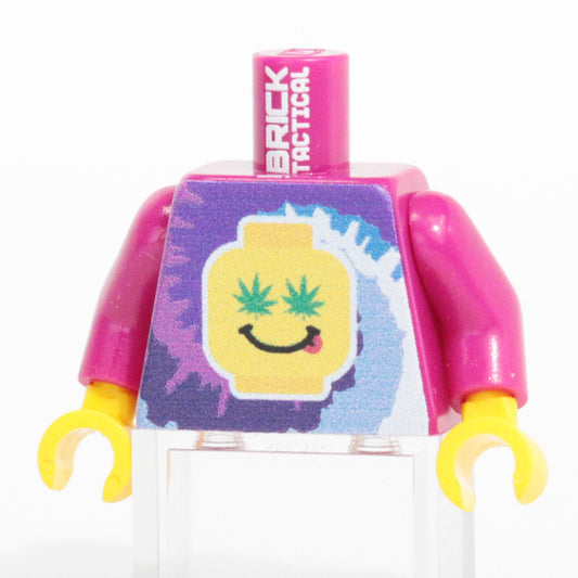 Leaf Torso Smiley Head (Pink Tie Dye)