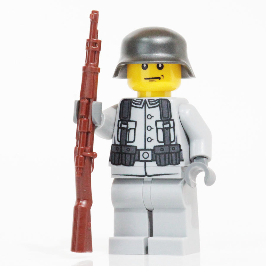 WW2 German Riflemen (Light Bluish Grey) – custom LEGO-compatible minifigure item by BrickTactical