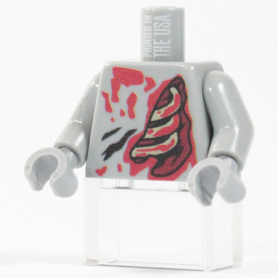 Zombie Torso - Light Bluish Grey – custom LEGO-compatible minifigure item by BrickTactical