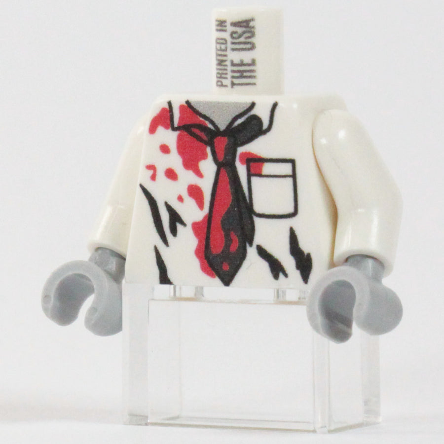 Zombie Torso - White – custom LEGO-compatible minifigure item by BrickTactical