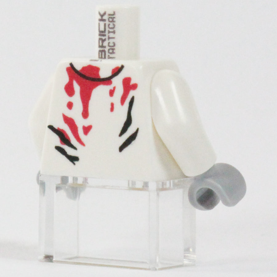 Zombie Torso - White – custom LEGO-compatible minifigure item by BrickTactical, alternate view