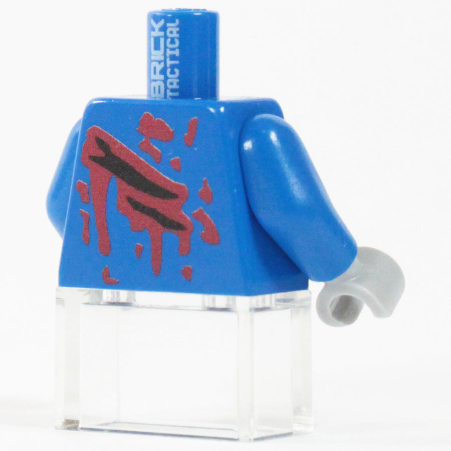Zombie Torso - Blue – custom LEGO-compatible minifigure item by BrickTactical, alternate view
