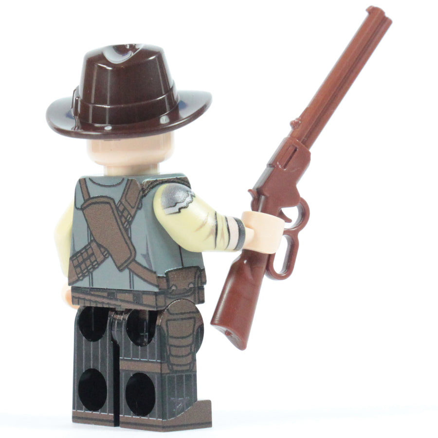 Scarred Cowboy – custom LEGO-compatible minifigure item by BrickTactical, alternate view