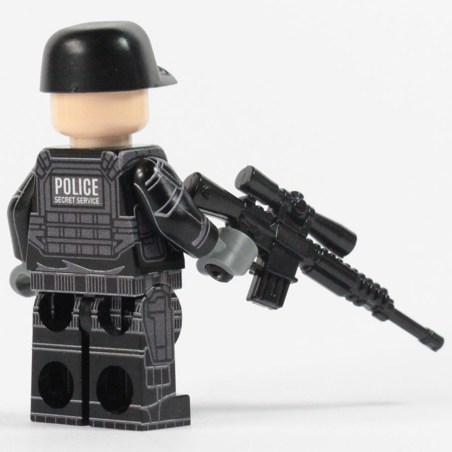 Secret Service Sniper – custom LEGO-compatible minifigure item by BrickTactical, alternate view