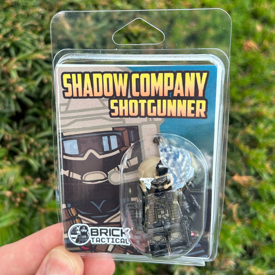 Shadow Company Shotgunner – custom LEGO-compatible minifigure item by BrickTactical, alternate view