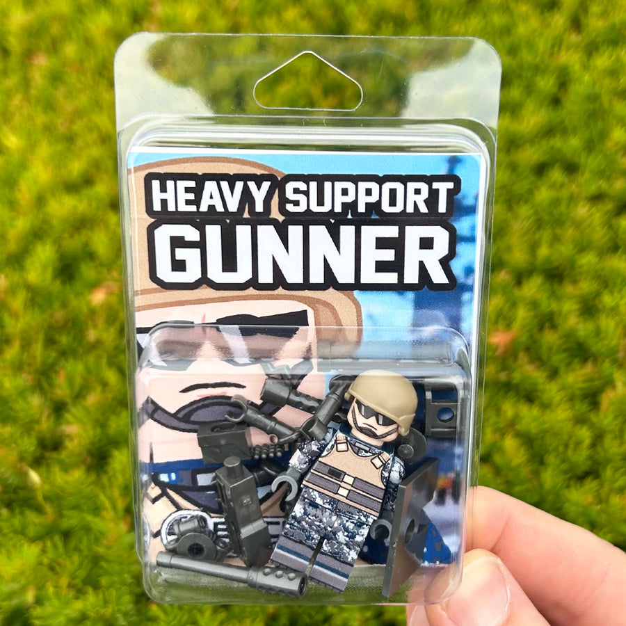 Heavy Support Gunner – custom LEGO-compatible minifigure item by BrickTactical, alternate view
