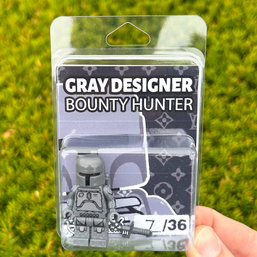 Gray Designer Bounty Hunter - LIMITED EDITION 1/36 – custom LEGO-compatible minifigure item by BrickTactical, alternate view