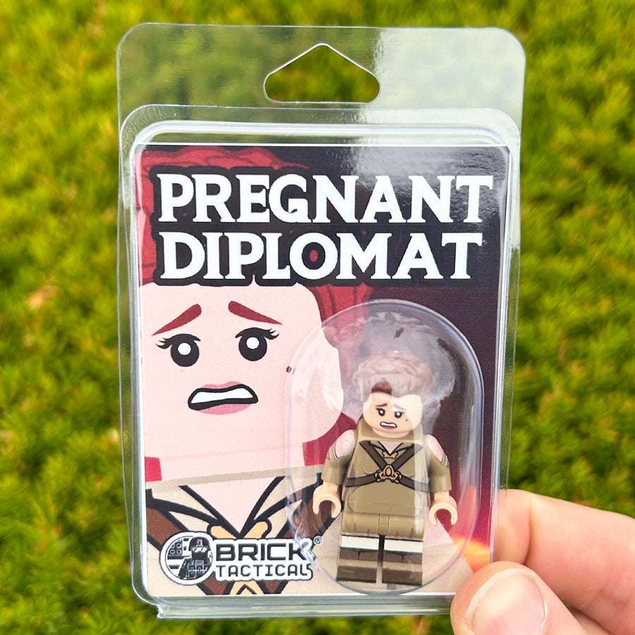 Pregnant Diplomat – custom LEGO-compatible minifigure item by BrickTactical, alternate view