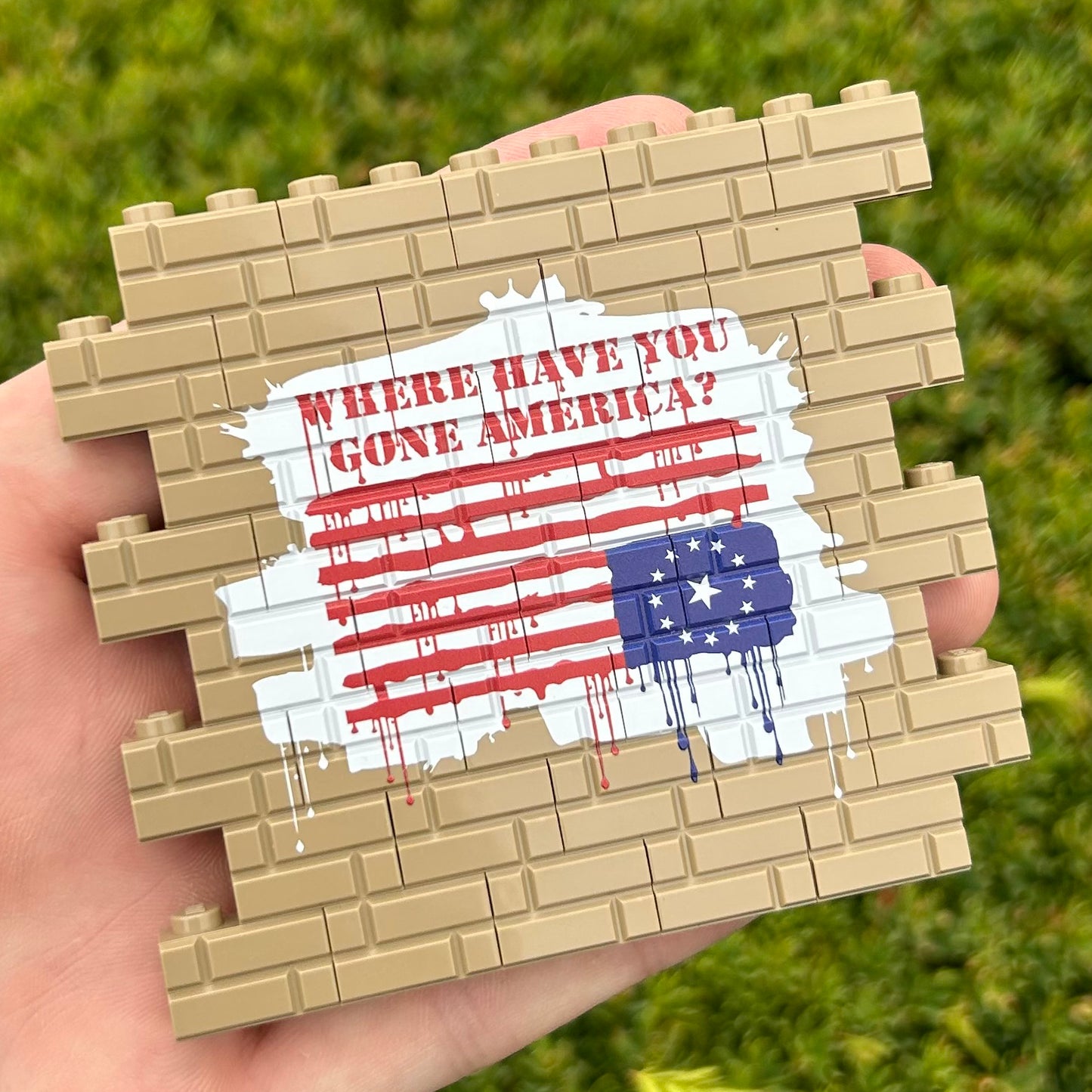 Dripping Flag Graffiti Wallbrick