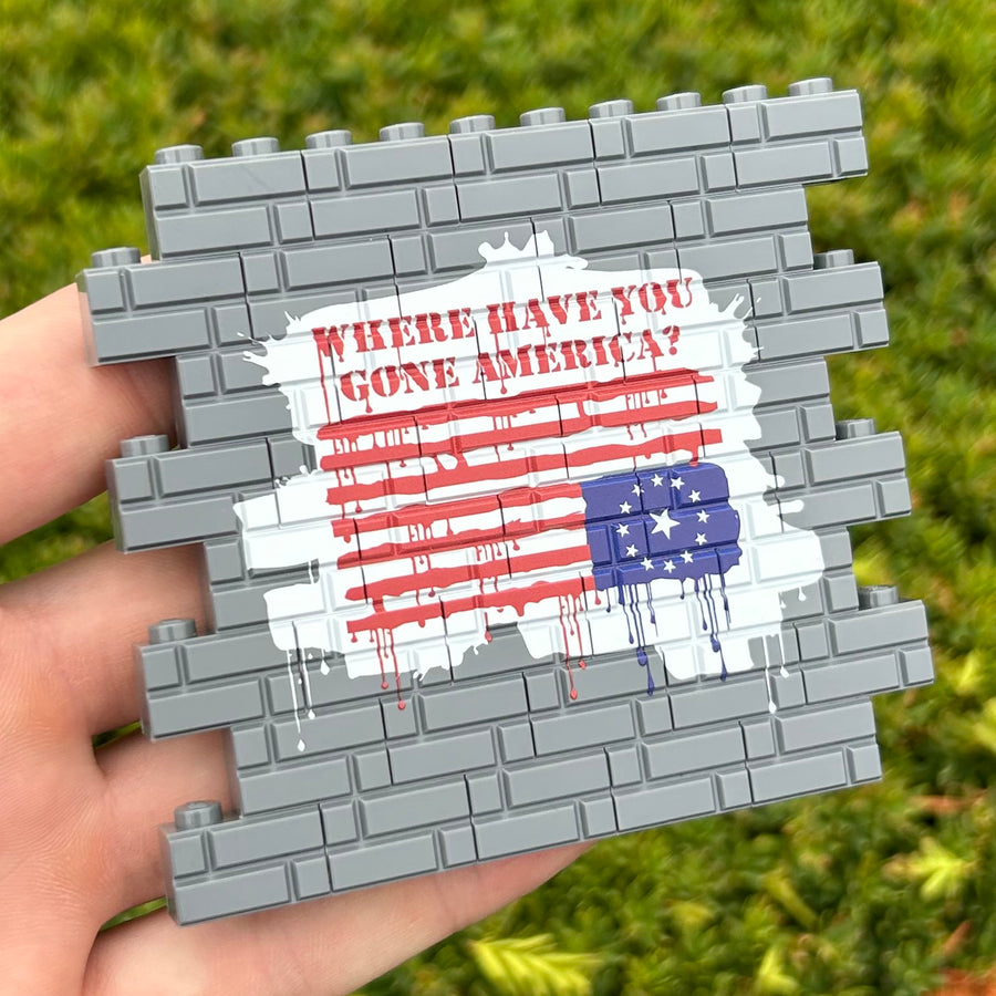 Dripping Flag Graffiti Wallbrick – custom LEGO-compatible minifigure item by BrickTactical