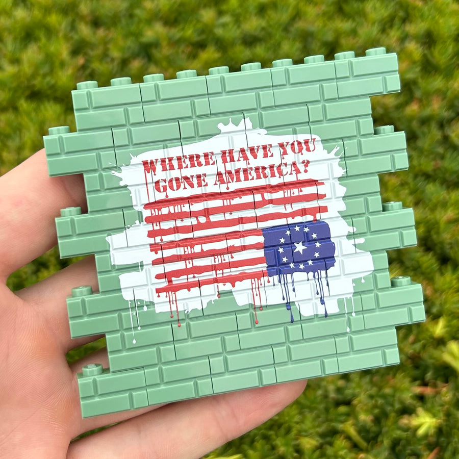Dripping Flag Graffiti Wallbrick – custom LEGO-compatible minifigure item by BrickTactical, alternate view