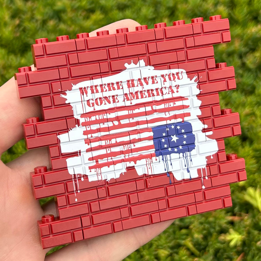Dripping Flag Graffiti Wallbrick – custom LEGO-compatible minifigure item by BrickTactical, alternate view