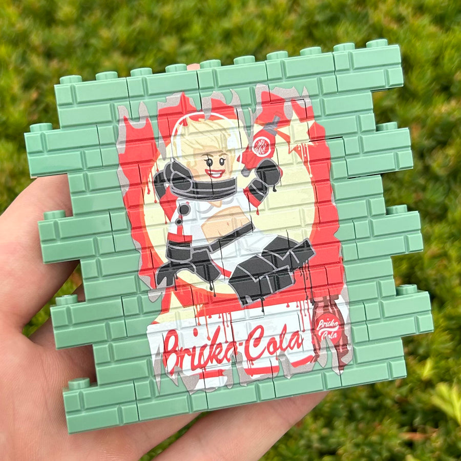 Cola Girl Graffiti Wallbrick – custom LEGO-compatible minifigure item by BrickTactical, alternate view