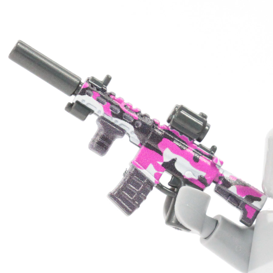 Purple Camo Printed SBR Rifle – custom LEGO-compatible minifigure item by BrickTactical