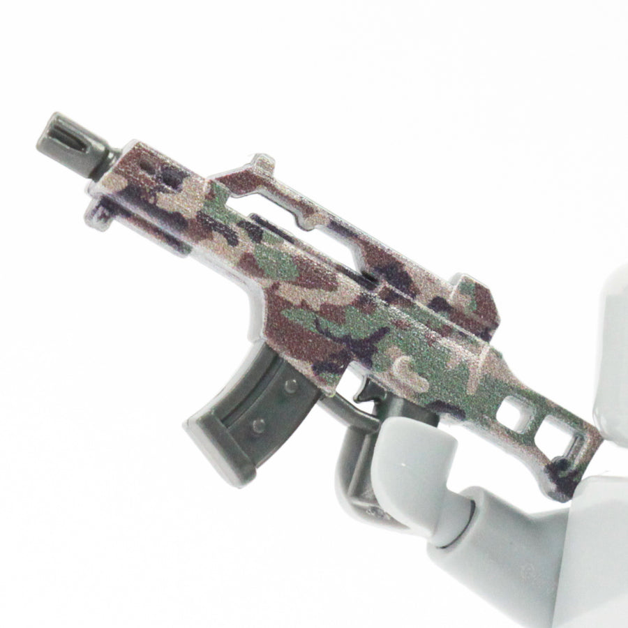 Woodland Camo Printed G36C Rifle – custom LEGO-compatible minifigure item by BrickTactical