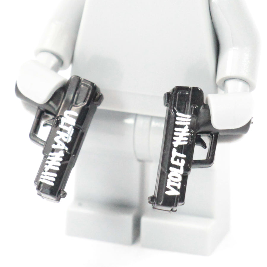 Ultra and Violet Pistols – custom LEGO-compatible minifigure item by BrickTactical, alternate view