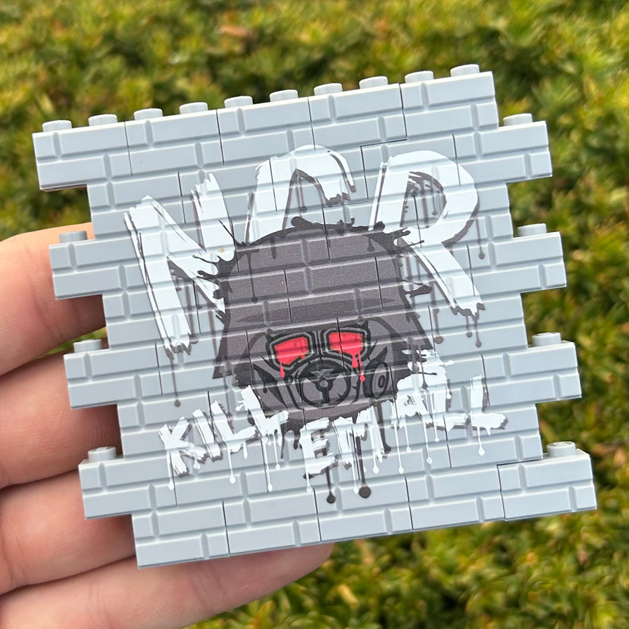 Kill 'em All Graffiti Wallbrick – custom LEGO-compatible minifigure item by BrickTactical, alternate view