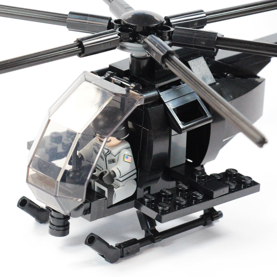 BrickTactical Custom LEGO AH-6 Littlebird Helicopter view 4