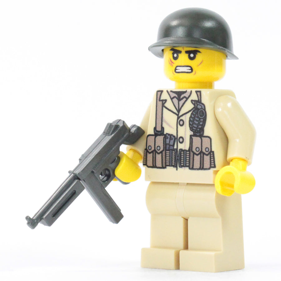 WW2 American Thompson Gunner – custom LEGO-compatible minifigure item by BrickTactical
