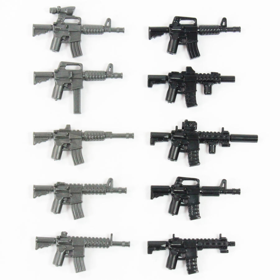 Tactical AR Weapon Pack – custom LEGO-compatible minifigure item by BrickTactical
