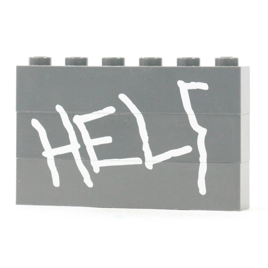 Zombie Wall Brick HELP – custom LEGO-compatible minifigure item by BrickTactical