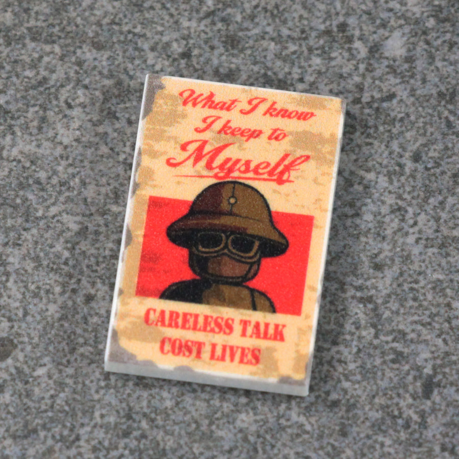 Careless Talk Tile – custom LEGO-compatible minifigure item by BrickTactical