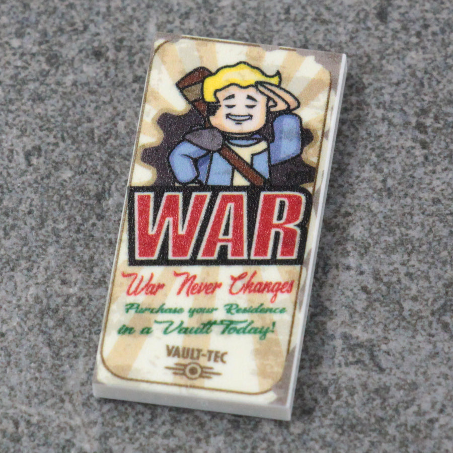 War Never Changes Poster Tile – custom LEGO-compatible minifigure item by BrickTactical