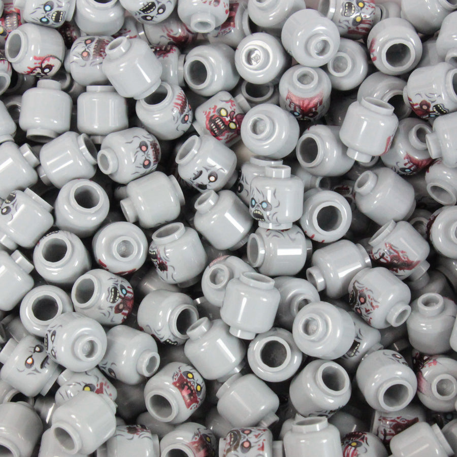 Zombie Head Crate (x5 Random Heads) – custom LEGO-compatible minifigure item by BrickTactical, alternate view