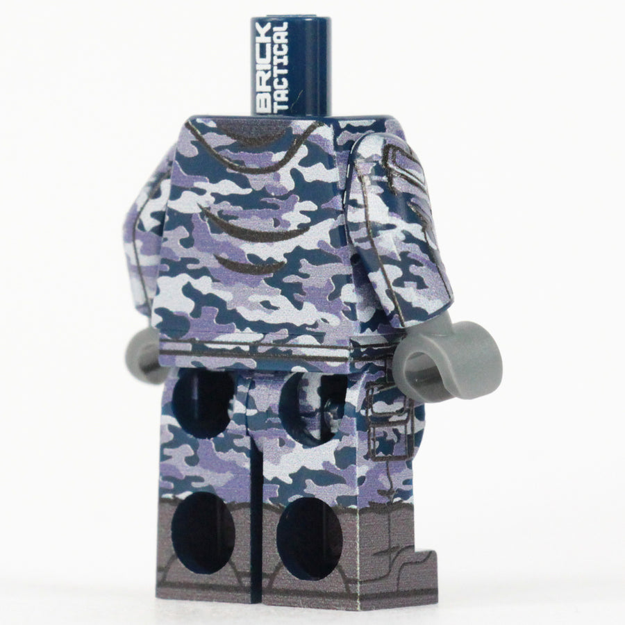 BrickTactical Custom LEGO Minifigure Blue Camo Body view 2